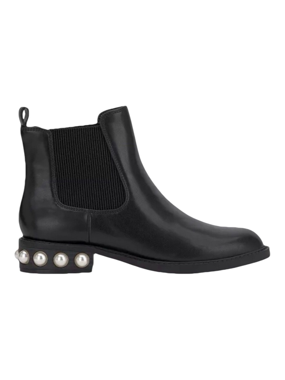 On 34th Jeovana Womens Booties 5.5M Black Pearl Block Heel Chelsea Ankle Boots
